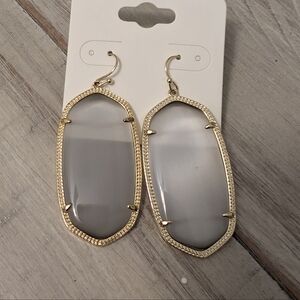 Kendra Scott Danielle Earrings Gold And Gray Cat's Eye